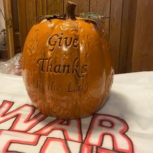 ceramic pumpkin with bible verse